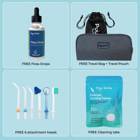 PUURSMILE WATER FLOSSER - 55% OFF LABOR DAY  SALE + 4 FREE GIFTS (WORTH $150)