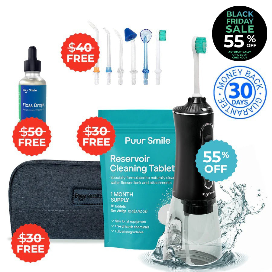 PUURSMILE WATER FLOSSER - 55% OFF BLACK FRIDAY  SALE + 4 FREE GIFTS (WORTH $150)