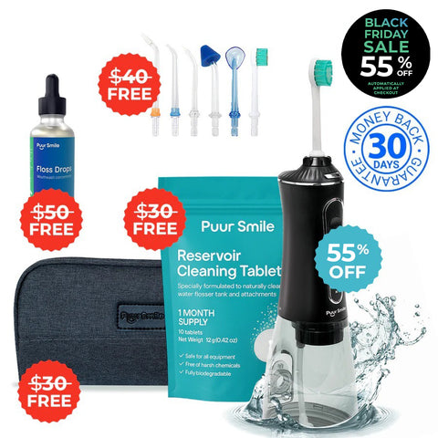 PUURSMILE WATER FLOSSER - 55% OFF BLACK FRIDAY  SALE + 4 FREE GIFTS (WORTH $150)